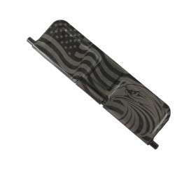 AR-15 Patriotic Dust Cover W/ .223/5.56 Engraving - Black - Easy Installation